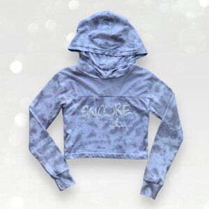 Encore Dance Cropped Tie Dye Hooded Long Sleeve Top